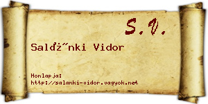 Salánki Vidor névjegykártya